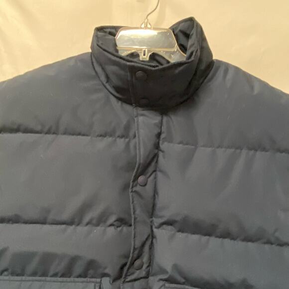 Trader Bay Vest XL Navy Blue Puffer Full Zip Snap 4 Pocket Vintage - Picture 3 of 9